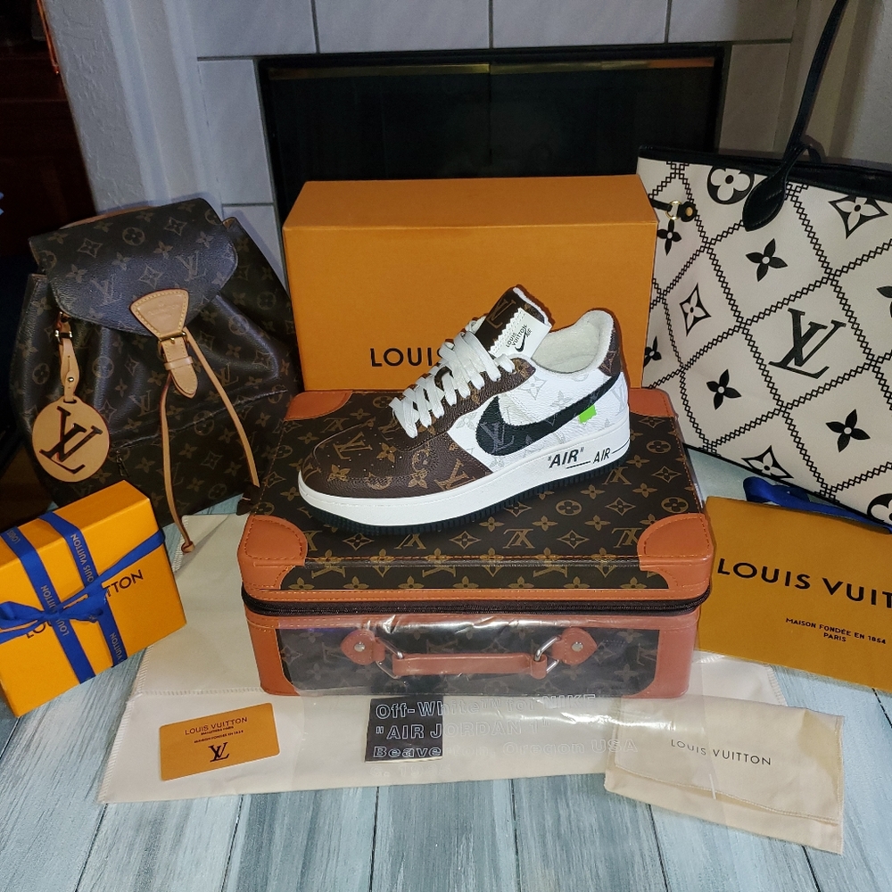 ♧SUPER RARE♧ NIKE x LOUIS VUITTON x Off White Air Force One Mens 46 (12) - Picture 2 of 4